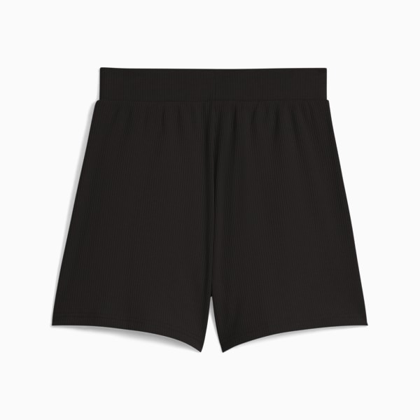 ESS ELEVATED 5" High-Rise Rib Shorts Women, PUMA Black, extralarge